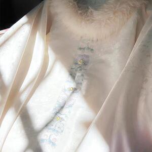 秋野新笙  昭君袄2024汉服女冬款白月光提花加绒加厚短袄上衣外套