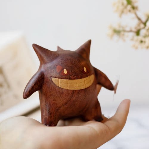 耿鬼宝可梦木质摆件可爱卡通公仔生日礼物车载装饰品创意礼品