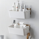 免打孔浴室厕所墙上置物架卫生间洗手间洗漱台吸盘壁式 收纳盒壁挂