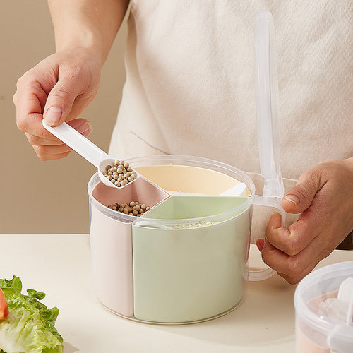 三格厨房调味盒塑料加厚调料罐