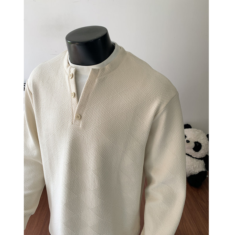 假两件提花卫衣男春秋季2025新款宽松潮流休闲内搭打底衫长袖上衣