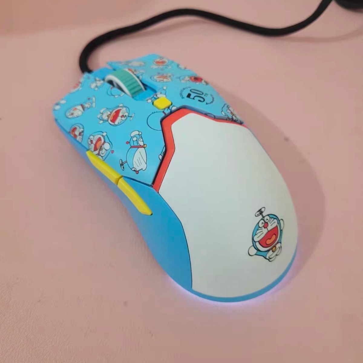 Razer/雷蛇 毒蝰迷你版Mini哆啦A梦联名款50周年RGB鼠标