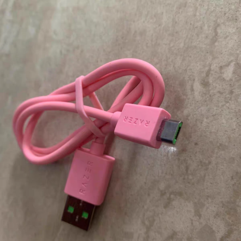 原装配件适用于雷蛇北海巨妖萌猫版V2粉晶BT头戴式耳机充电数据线