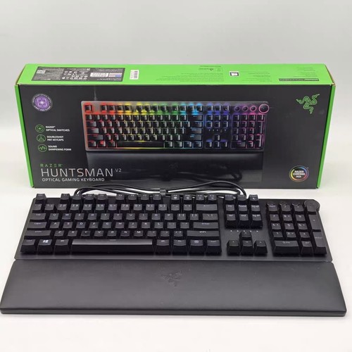 Razer雷蛇 猎魂光蛛V2段落光轴有线游戏机械104配列电竞腕托键盘