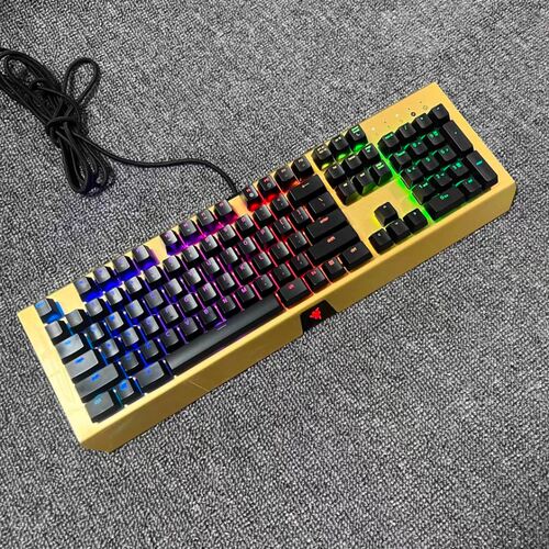 Razer/雷蛇黑寡妇蜘蛛耀金色幻彩绝版限定款有线游戏键盘