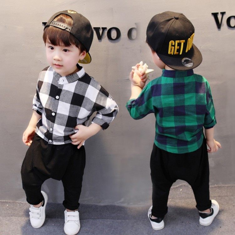 中小男童春装1-6岁宝宝2双胞胎兄弟3格子衣服4哈伦裤吊裆裤两件套|msdalam kategori Kanak-kanak/Bayi/Keluarga dipasang, menetapkan - dari Buy2taobao.com untuk memberikan perkhidmatan ejen Taobao profesional membeli