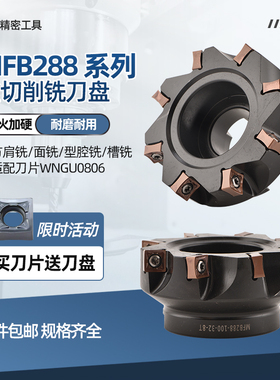 88度MFB双面八刃快进给铣刀盘重切削SNMX12/SNMU1206开粗面铣刀盘