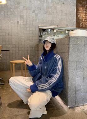 宅女家慵懒风宽松气质立领长袖牛仔外套女秋季显瘦百搭chic上衣