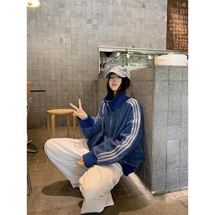 宅女家慵懒风宽松气质立领长袖牛仔外套女秋季显瘦百搭chic上衣