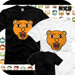 搞笑漫画日和|企鹅助熊吉合体纯棉T恤短袖男女衣服