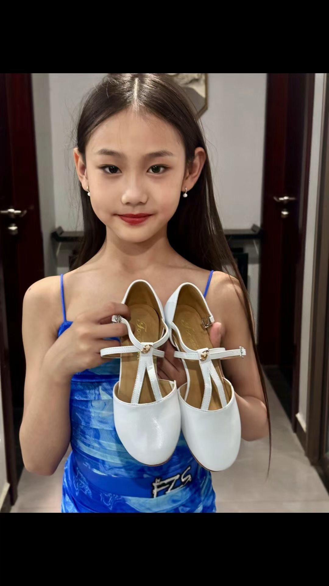 FocusDance香港焦点舞鞋悠悠同款拉丁摩登少儿十项鞋小白鞋拉丁鞋