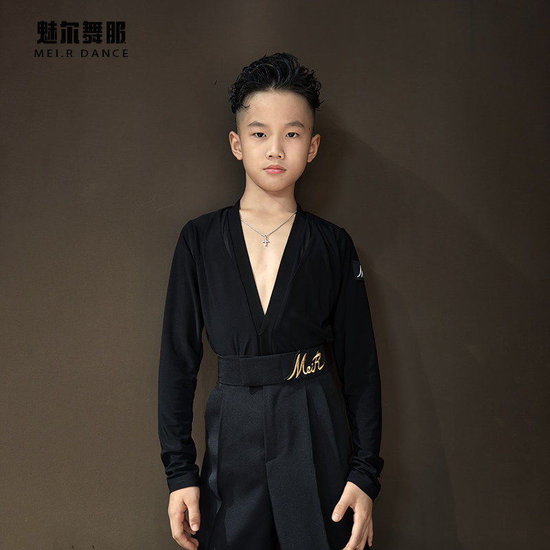 魅尔舞服M602151新款男生拉丁舞训练习表演出比赛服分体拉丁裤