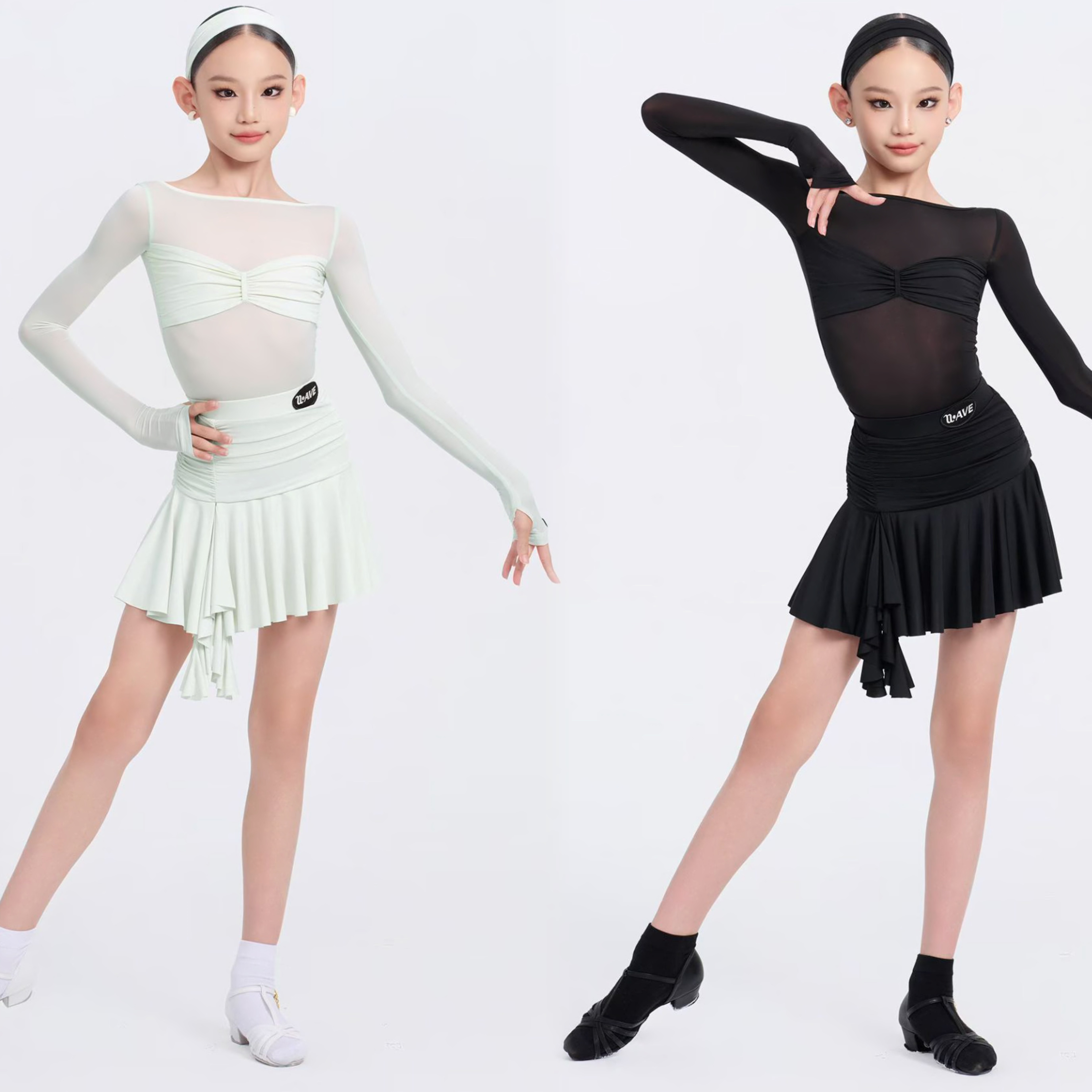 WAVE未午2026新款拉丁舞服女童舞蹈服儿童日常练功服【木兰蝶迹】