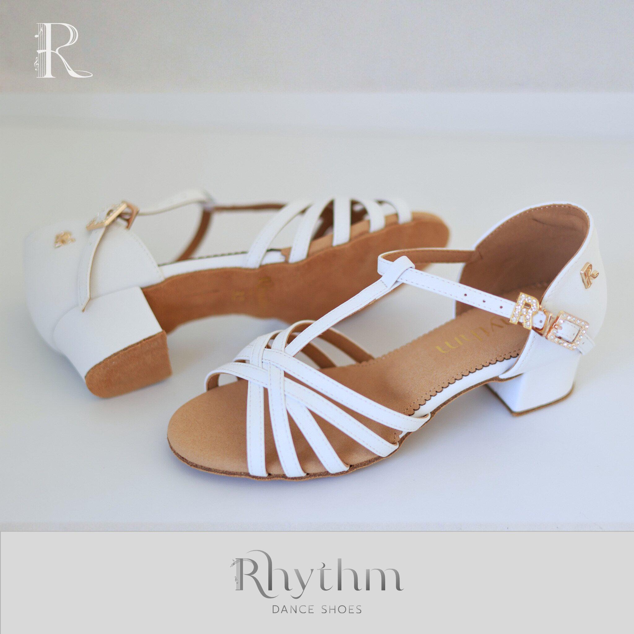Rhythm舞鞋-经典T带-儿童拉丁舞鞋女孩软底中低跟练功比赛考级