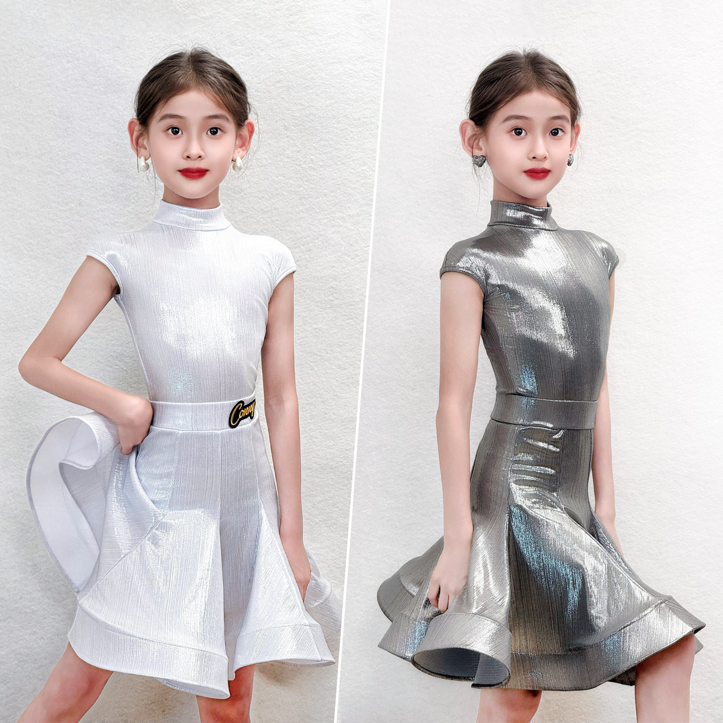 定制款CONNY拉丁舞服少儿标准比赛服女童专业演出表演服鱼骨裙子