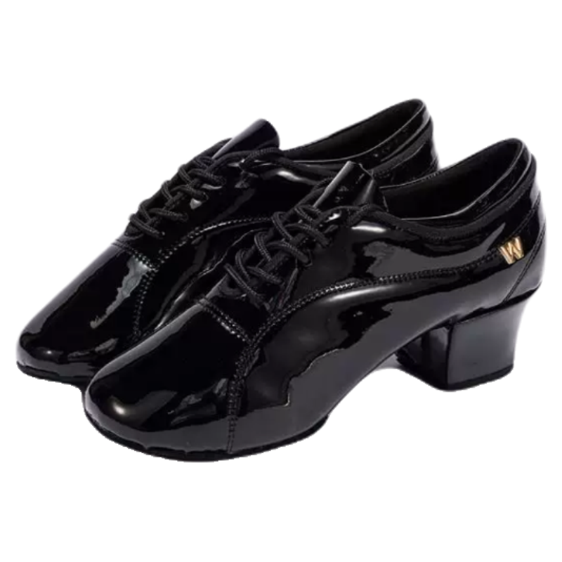 W DANCE SHOES 新款儿童男拉丁 漆皮鞋少儿拉丁舞女童男生帅气