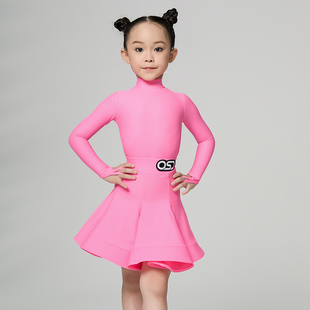 OSD拉丁舞服2025新款女童专业标准比赛规定舞裙高领长袖款舞蹈服