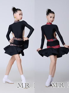 MR舞服FZS旗下品牌少儿拉丁舞秋冬悠悠同款豹纹露背练习服跳舞