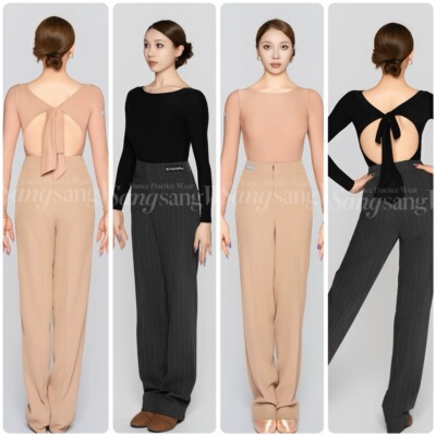 sswang舞服女士拉丁舞桑老师秋冬显瘦高腰西裤教师服集训穿搭女裤