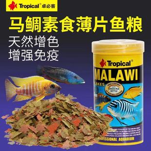 Tropical马鲷素食鱼粮薄脆片三湖慈鲷素食鱼饲料卓比克马湖