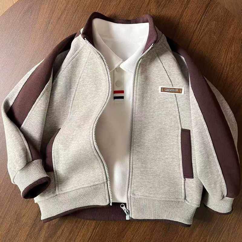儿童棒球服外套男童女童春秋新款中上衣大童立领拉链衫童装衣服图片