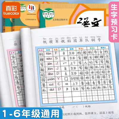 生字预习卡语文自粘小学生用预习单便利贴预习贴预习帖一二三年级