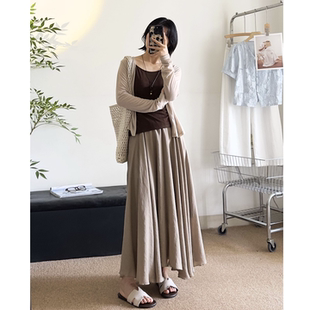 夏季显瘦小个子时尚休闲套装女韩系慵懒防晒披肩吊带半身裙三件套