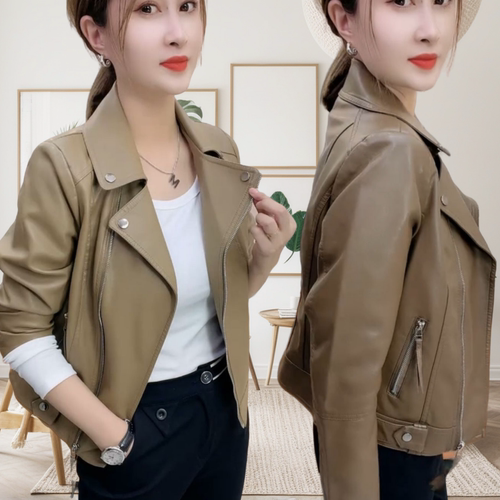 春秋海宁短款外套韩版显瘦机车皮