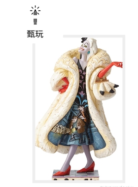 正版jim shore迪士尼101忠狗库伊拉礼物礼品摆件手办公仔模型