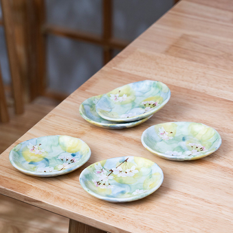 美浓烧日本进口釉下陶瓷餐具菜盘