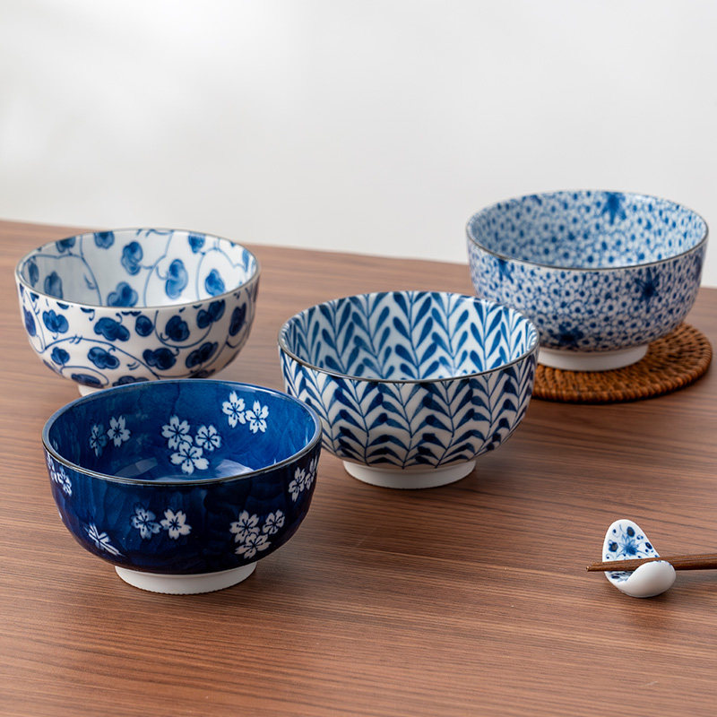 美浓烧日本进口釉下餐具陶瓷饭碗