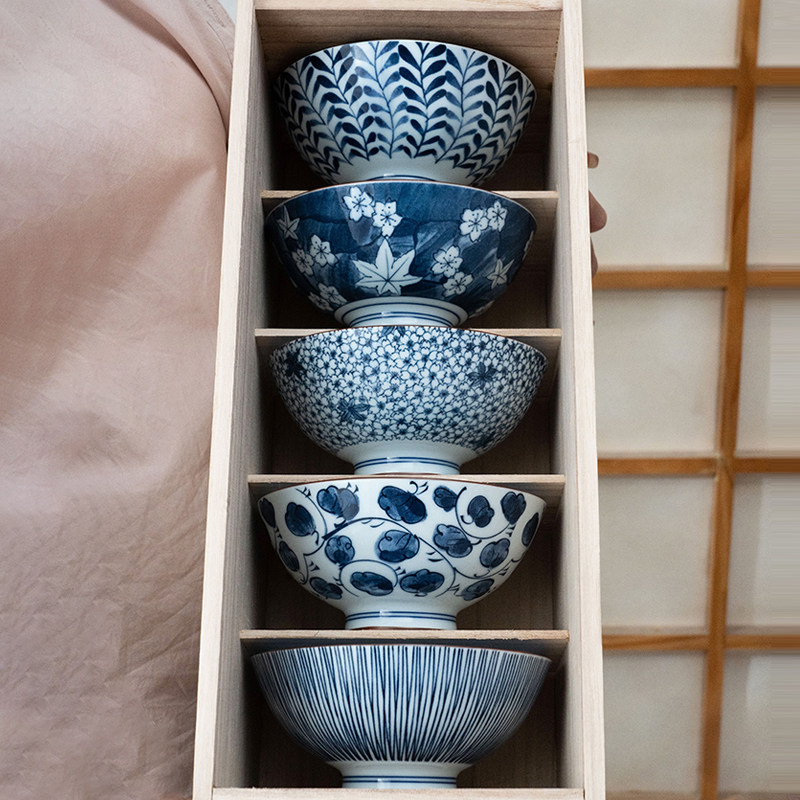 美浓烧日本进口釉下餐具陶瓷饭碗