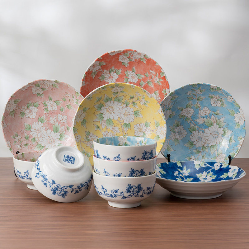 美浓烧日本进口餐具陶瓷菜盘饭碗