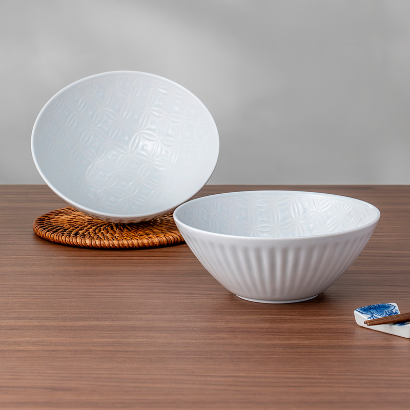 美浓烧日式简约饭碗汤碗陶瓷碗家用日本进口简约风两个装