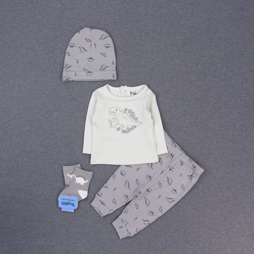 婴儿纯棉套装春秋男宝宝长袖哈衣裤子帽子袜子四件套baby clothes