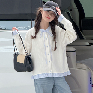 女童卫衣2026新款春装韩系衬衫女大童洋气超好看儿童独特漂亮外套