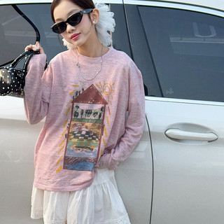 女童防晒T恤2025夏装新款儿童宽松休闲长袖上衣女大童夏天衣服薄t