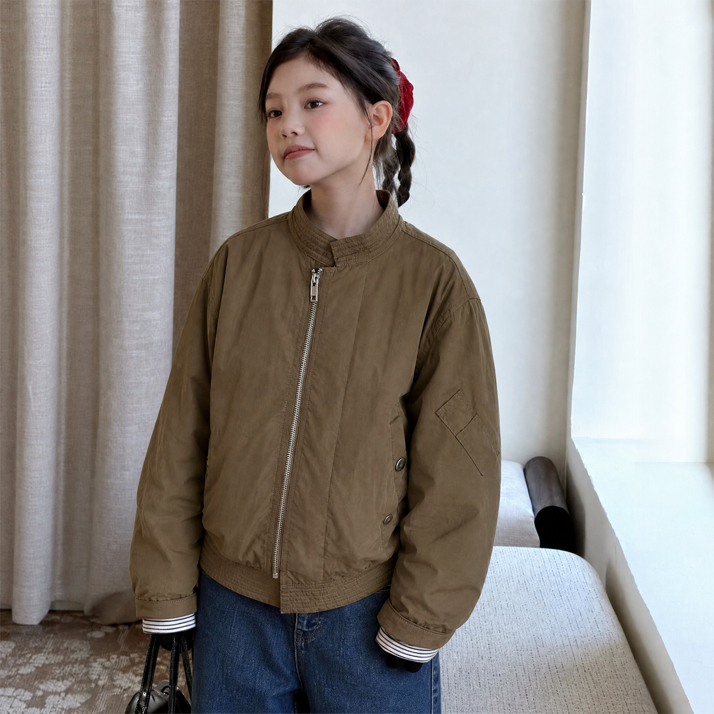 女童棉服2026新款冬季中大童夹棉加厚外套儿童韩版洋气高级感冬装