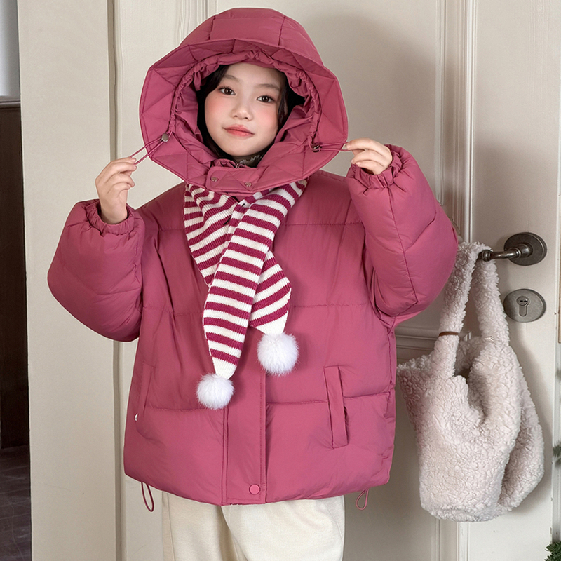 女童棉服2025新款冬装女大童超好看加绒棉衣儿童洋气加厚外套