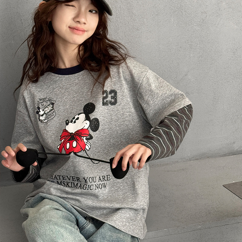 女童长袖T恤2026春装新款儿童拼接袖上衣韩系大童打底衫春秋潮t,童装/婴儿装/亲子装,T恤,淘宝优惠券,粉丝福利购,淘宝优惠卷