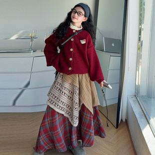 女童冬装套装穿搭一整套高级感大童红色本命年12岁女孩衣服超好看