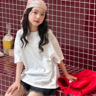 女童短袖T恤2026新款儿童时髦上衣大童超好看洋气夏薄款夏装套装t