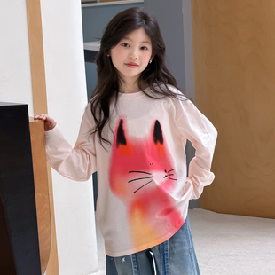 女童长袖T恤春装2026新款女大童洋气韩系打底衫超好看儿童上衣潮t