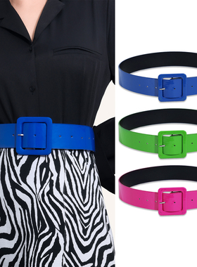 2023新款韩版时尚方扣皮带女款百搭连衣裙腰带y2k多巴胺辣妹装饰