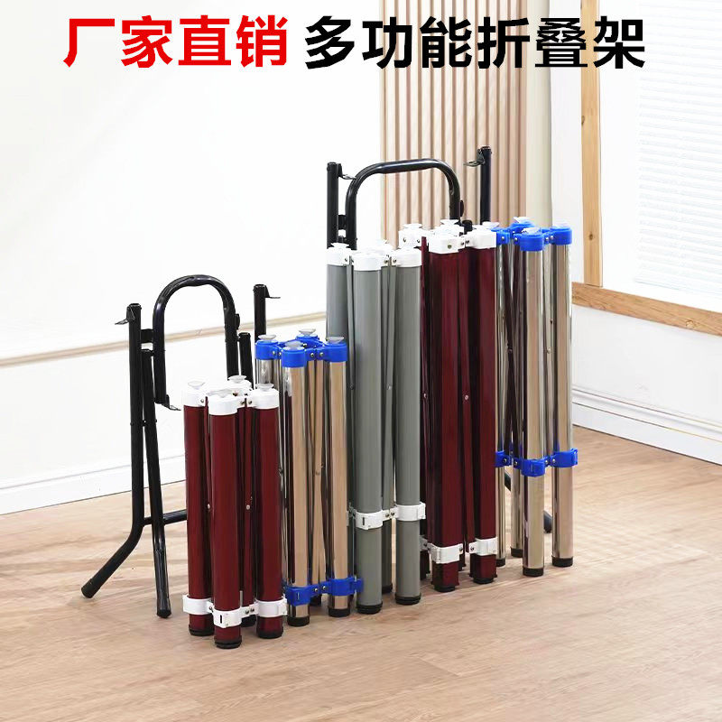 百搭折叠桌支架折叠架子收缩架伸缩架黑钢交叉架子立柱架子