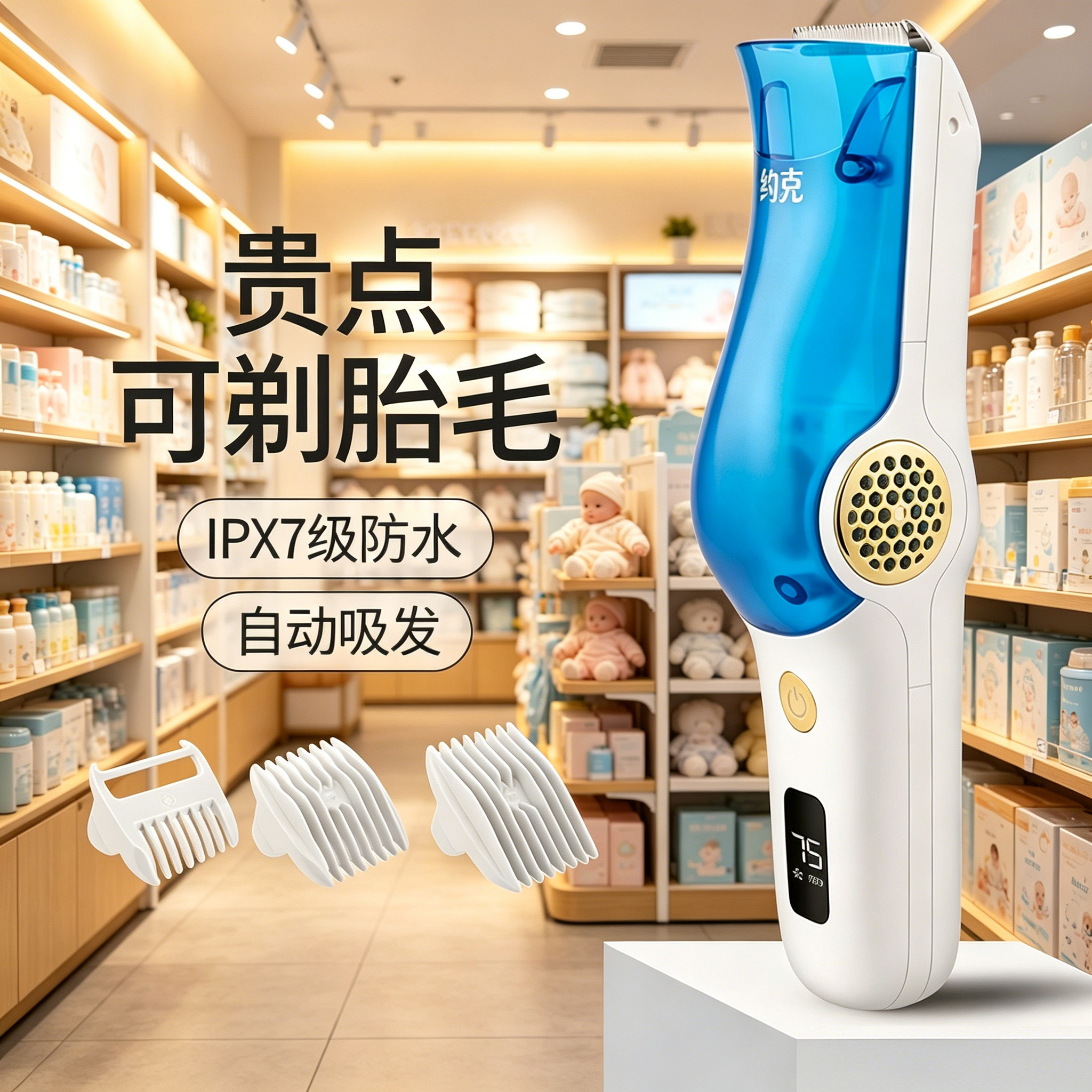 约克婴儿理发器新生儿宝宝专用儿童电推剪静音便携式家用剃头神器