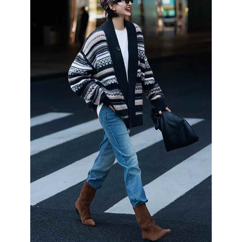 大牌套装上衣针织开衫牛仔裤