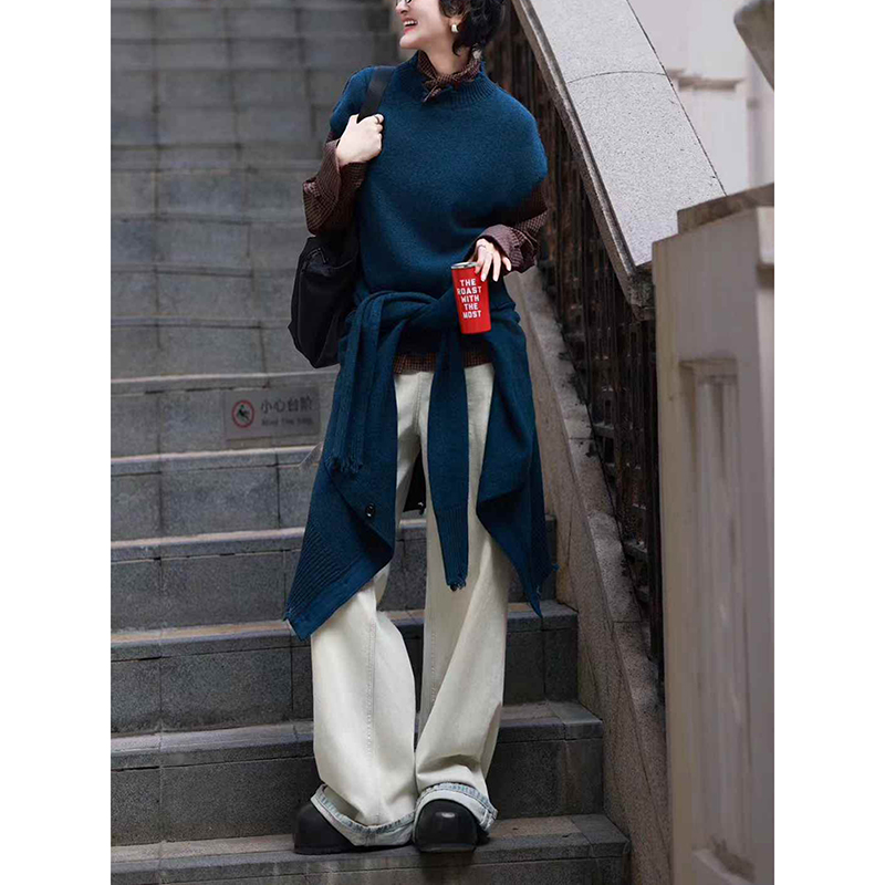 大牌套装上衣针织马甲衬衫牛仔裤