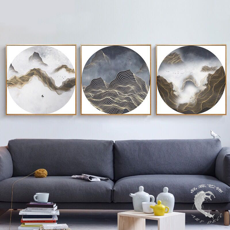 欧美现代抽象简约轻奢装饰画客厅卧室书房玄关挂画酒店样板房壁画