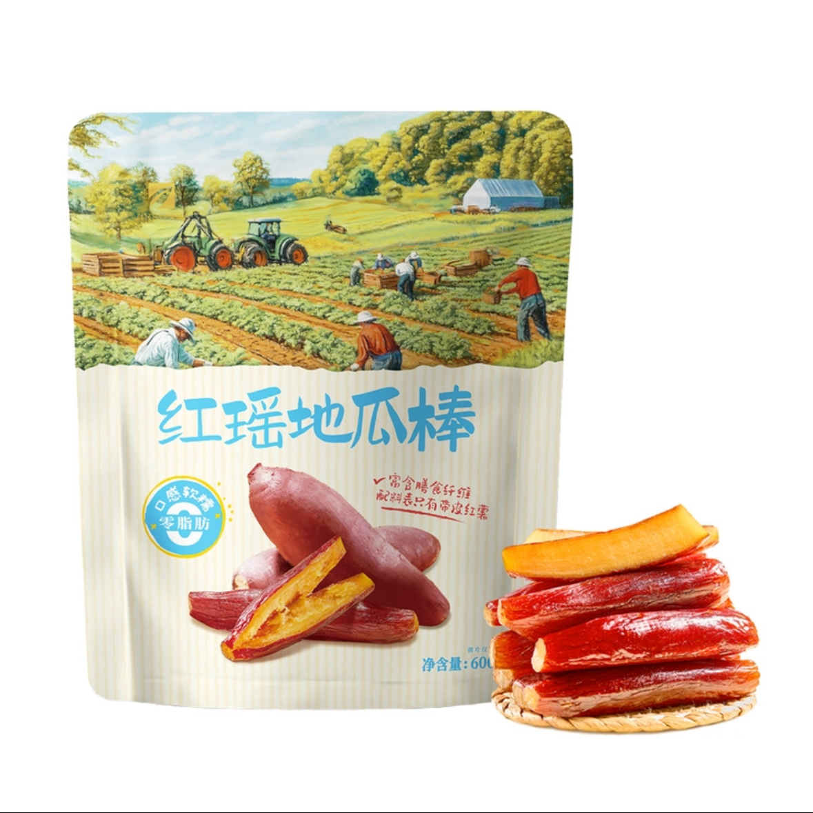 山姆会员超市代购零食果脯干红紫薯山芋干金四方红瑶地瓜棒600g